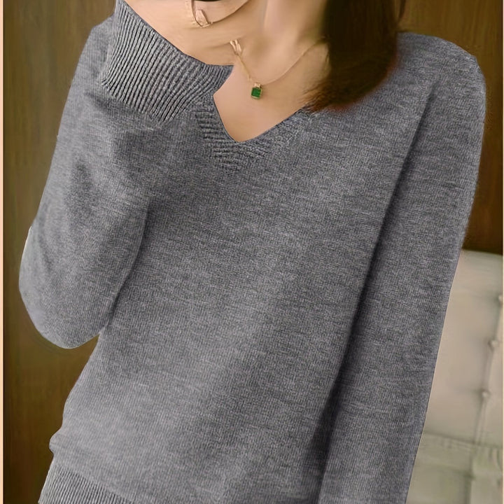 Selene Soft V-Neck Sweater, view 10 - Elena Harper