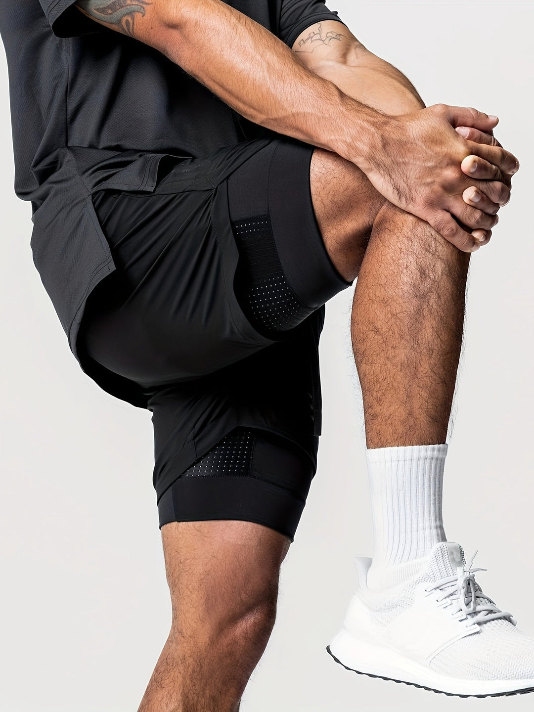 Men's Montarello 2-in-1 Sports Shorts with Compression Liner and Zipper Pocket