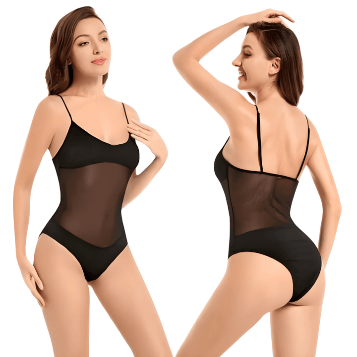 Tan-Through Swimsuit Women's One-Piece, view 3 - Elena Harper
