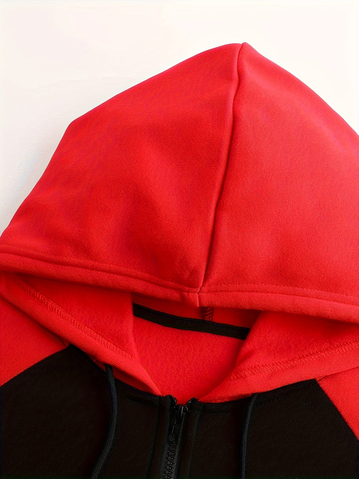 Bryce Color Block Zip-Up Hooded Jacket, view 4 - Elena Harper