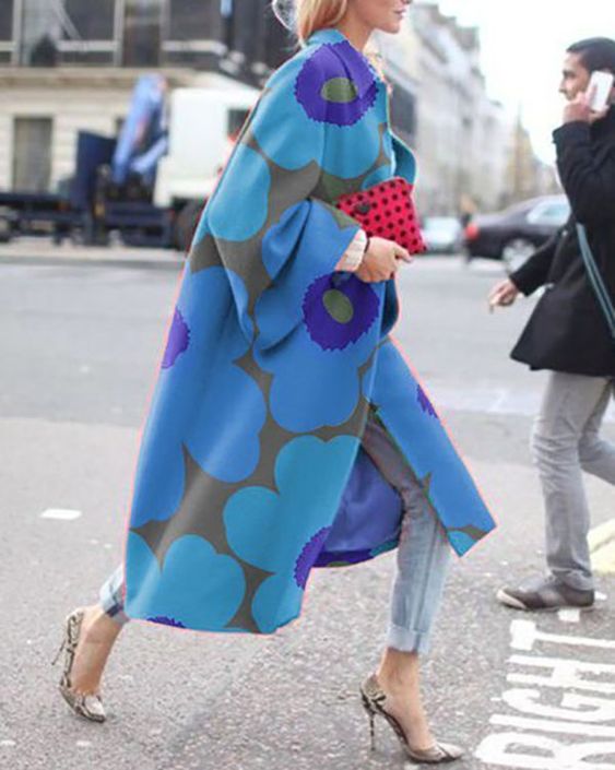 Women's Printed Coat with Long & Stylish | EB