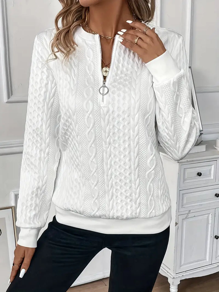 Zipped Knit Sweater for Women