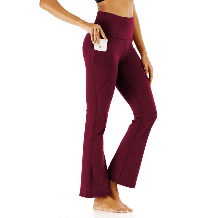 Soft Stretch High-Waisted Flared Trousers