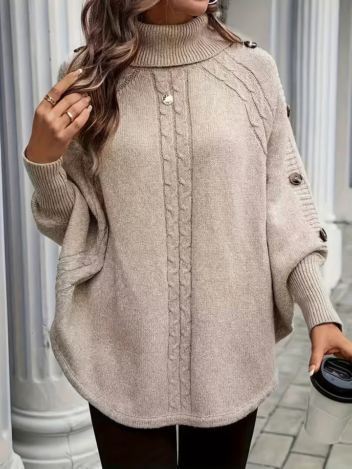 Lolana Pullover with High Collar and Twisted Style - Elena Harper