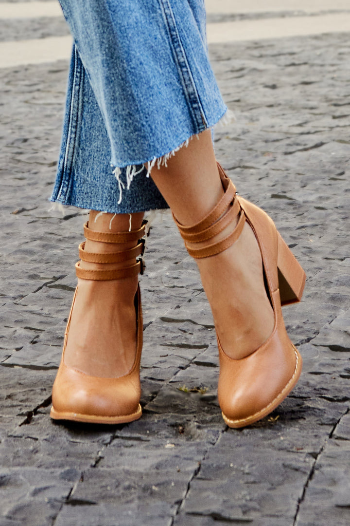 Women's Ankle Strap Block Heels – Elegant & Stable