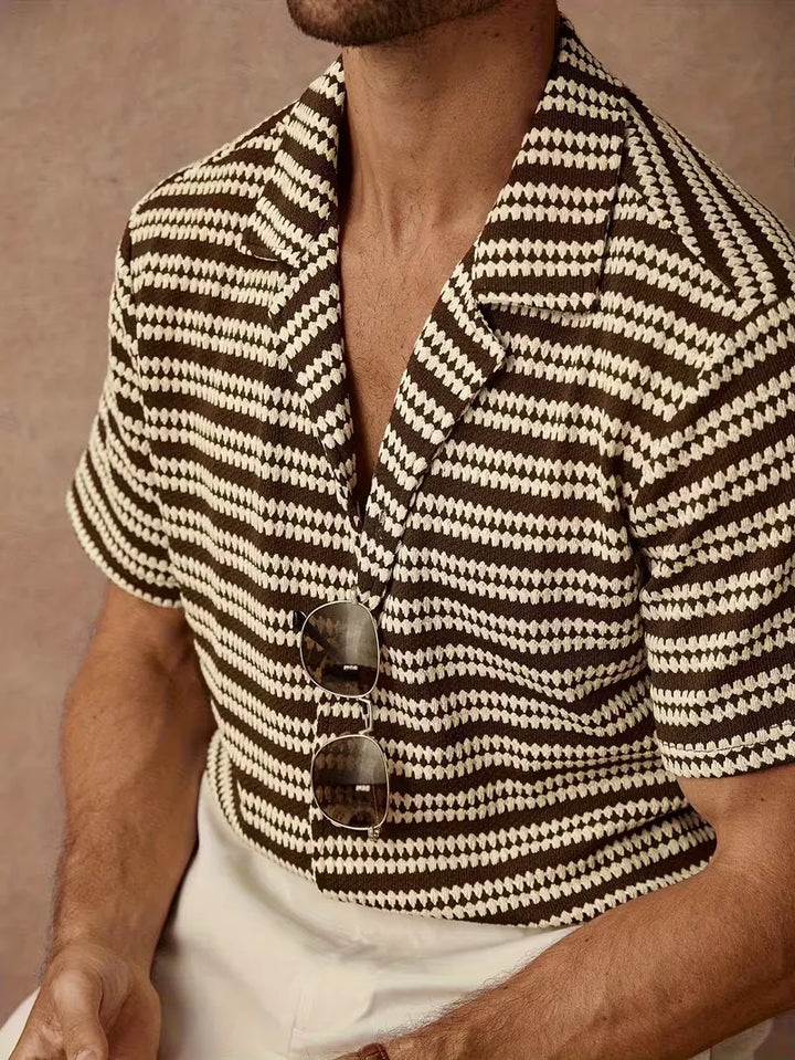 Textured V-Neck Shirt for Men