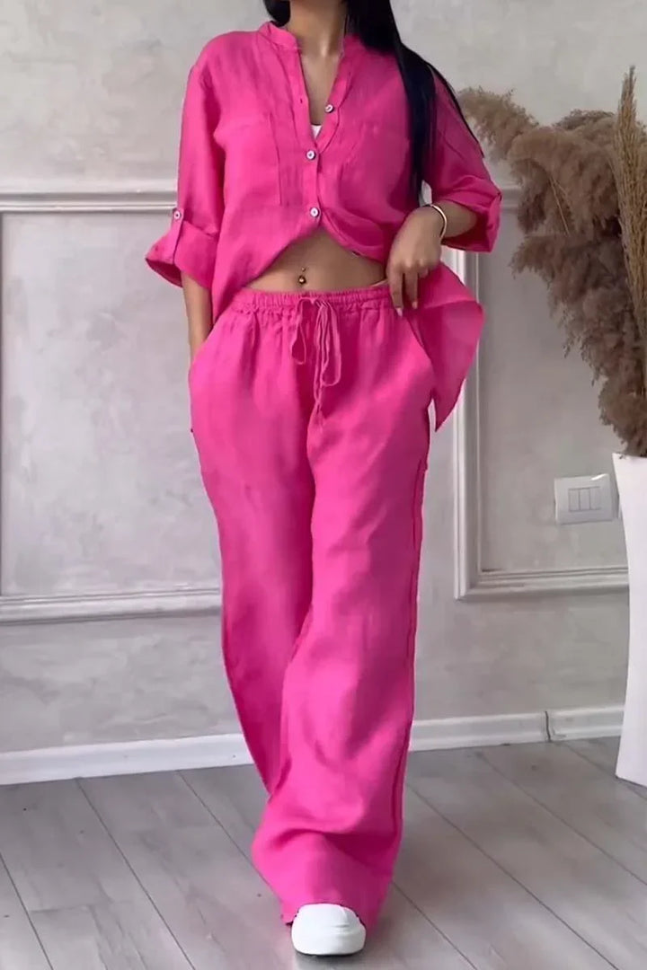 Arielle Cotton Linen Two-Piece Set, view 8 - Elena Harper