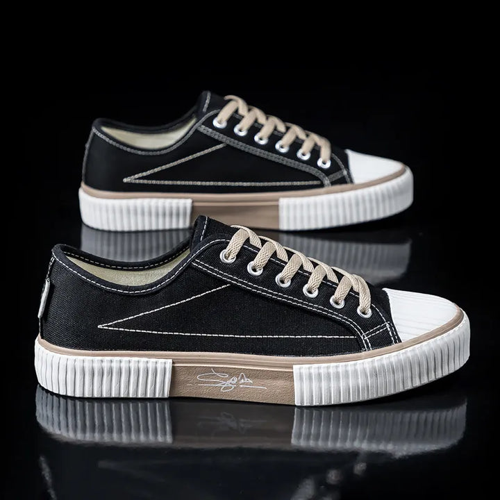 Auren Low Canvas Sneakers Unisex, view 3 - Elena Harper