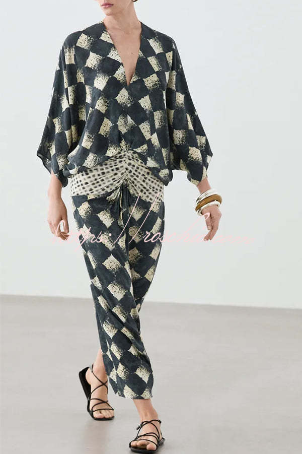Nomad Diamond Print Kaftan Maxi Dress