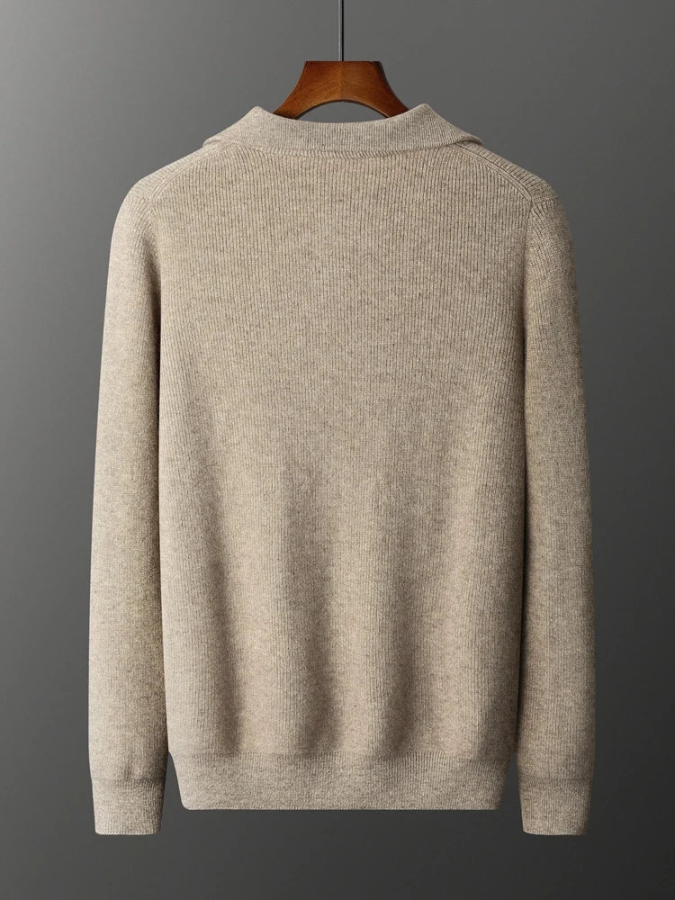 Emma & Rose cashmere half-zip sweater — premium winter knitwear
