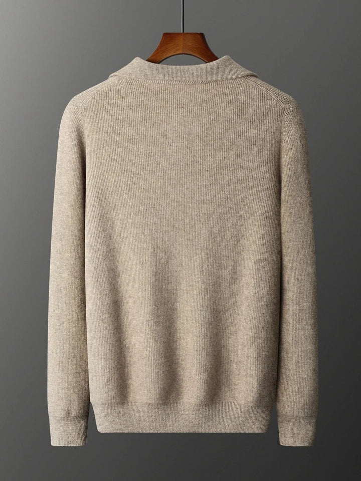 Emma & Rose cashmere half-zip sweater — premium winter knitwear
