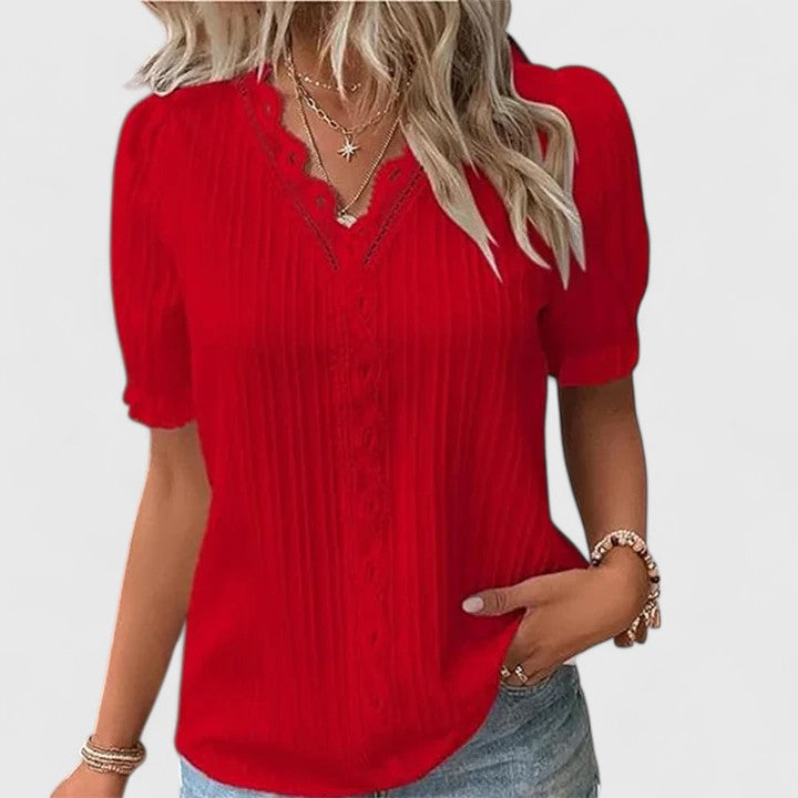 Avienne™  |  Elegant V-neck Blouse