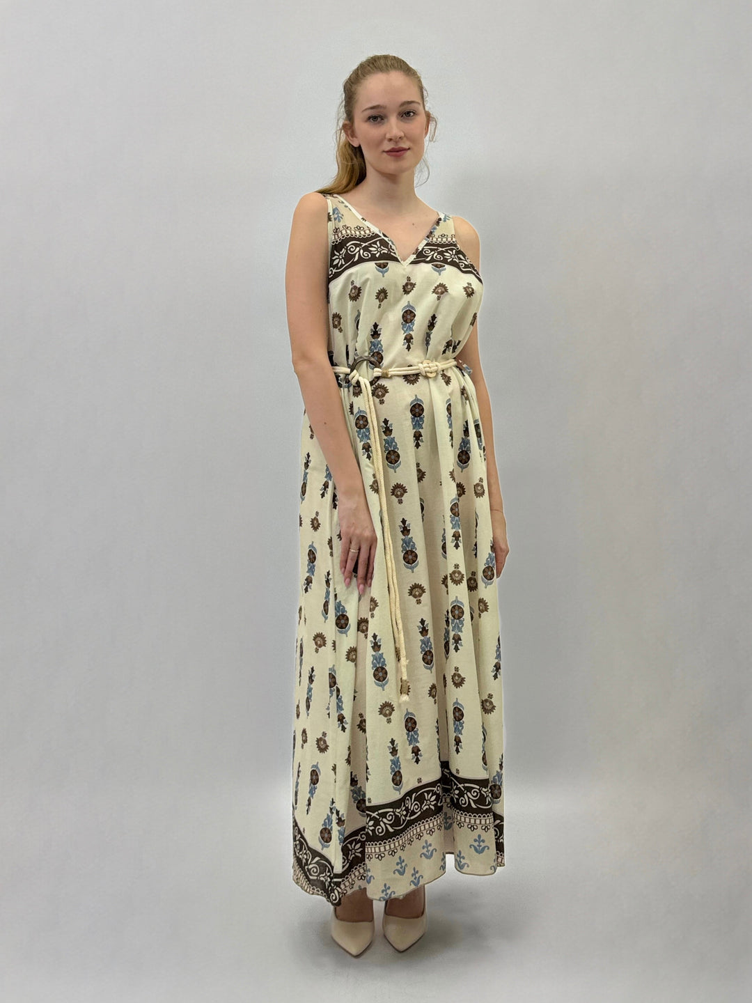 Johanna™  |  Sleeveless Dress Waist V-Neck