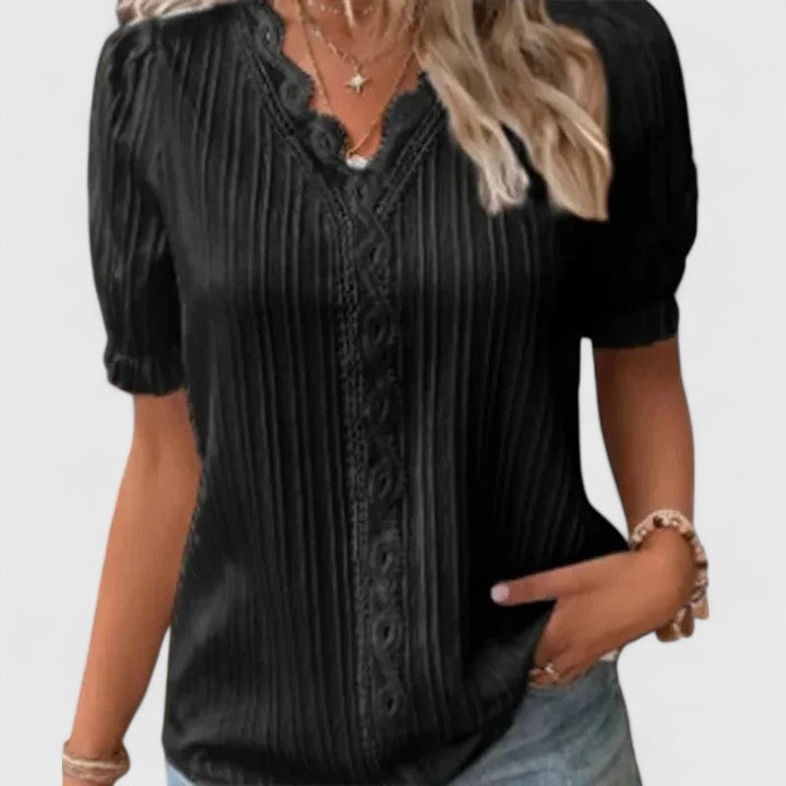 Avienne™  |  Elegant V-neck Blouse