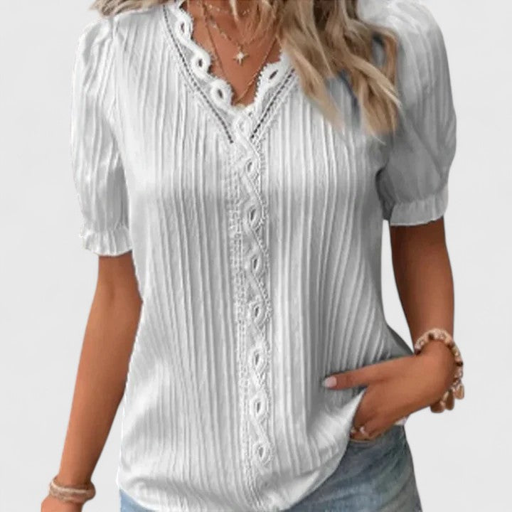 Avienne™  |  Elegant V-neck Blouse