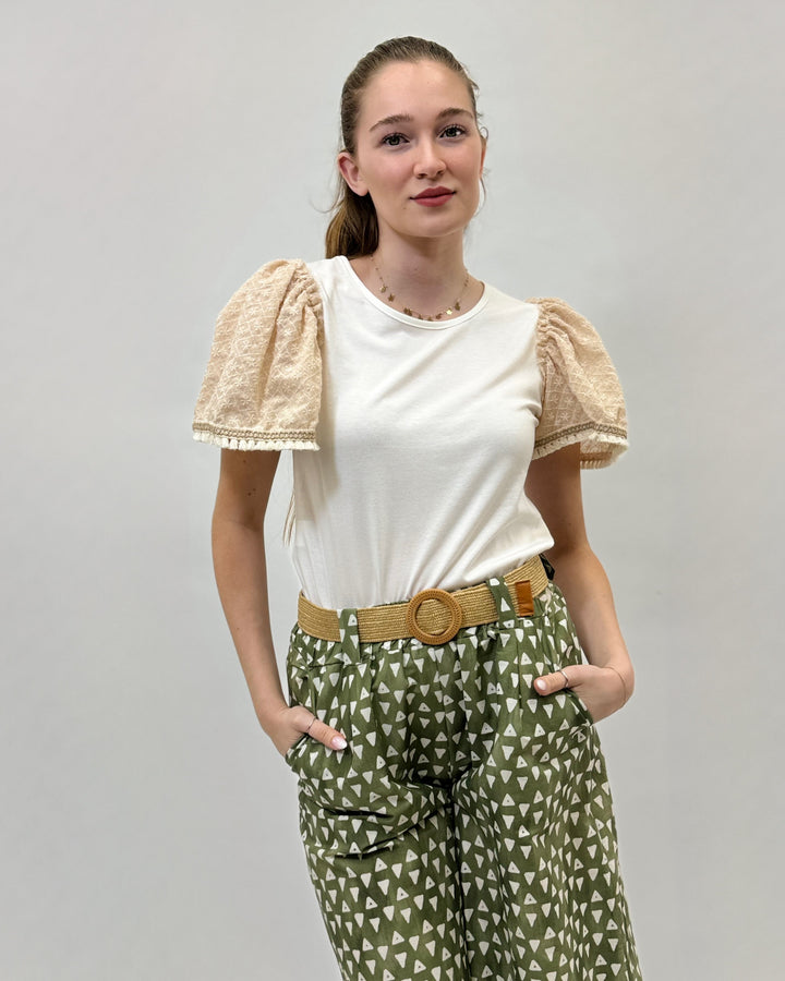 Jolien™  |  Sweater Puff Sleeves Embroidery