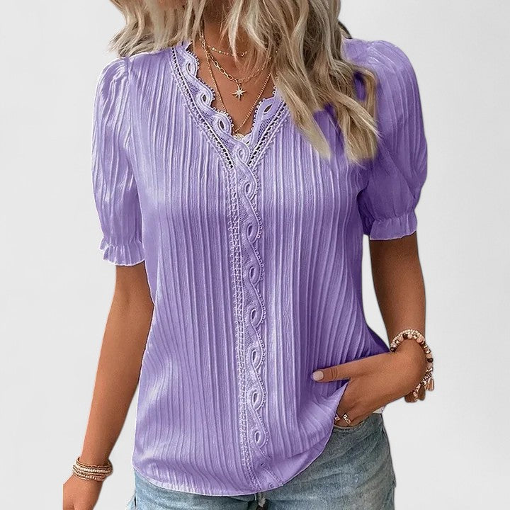 Avienne™  |  Elegant V-neck Blouse