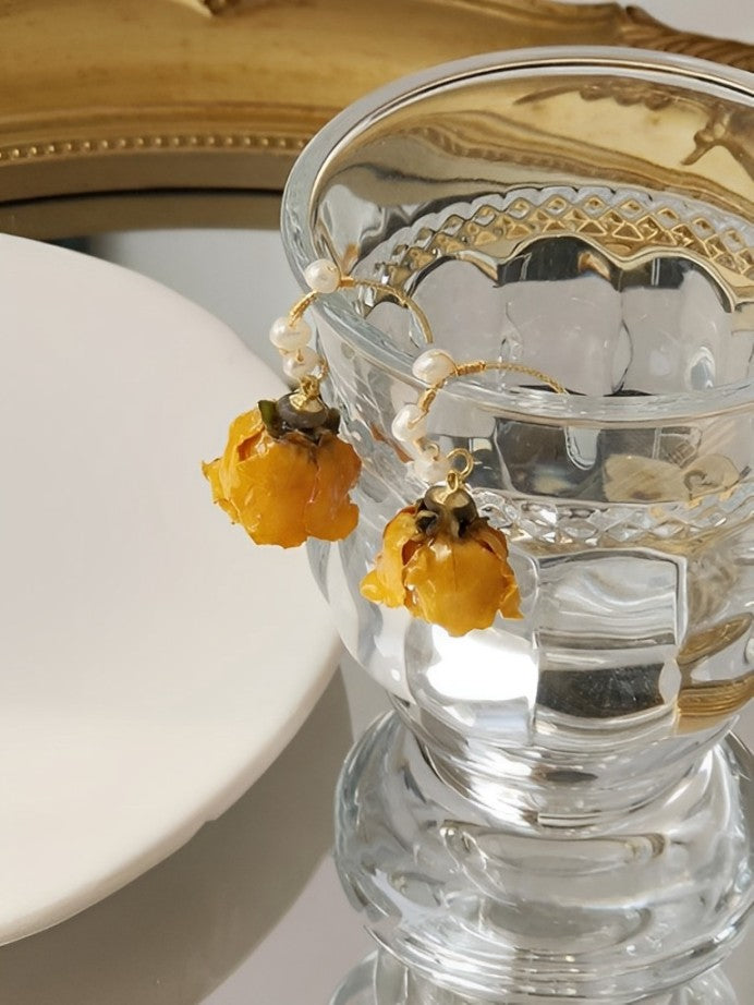 Orange Rose Earrings Hannah - Elena Harper
