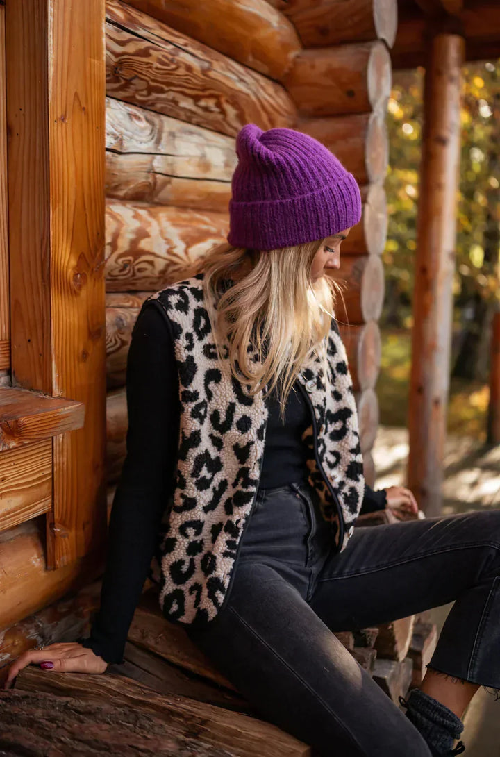 Astrd Leopard Knit Vest, view 5 - Elena Harper