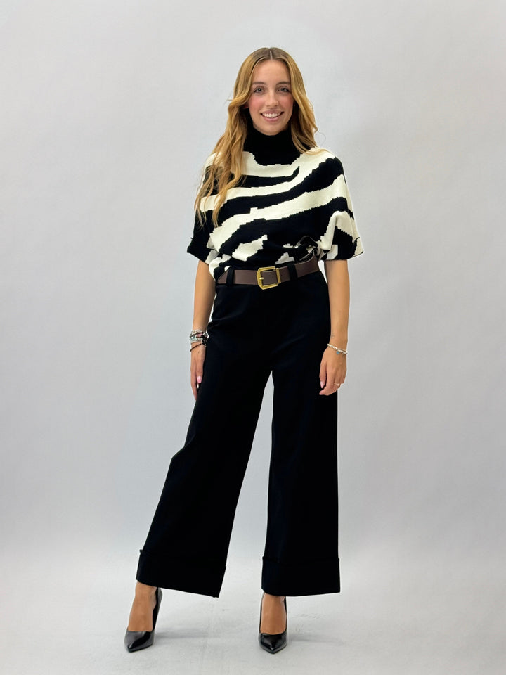 Wendy™  |  Short-sleeved Zebra Print Jumper