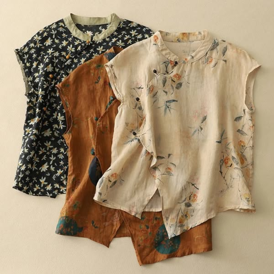 Amanda | Women's Sleeveless Top with Floral Pattern