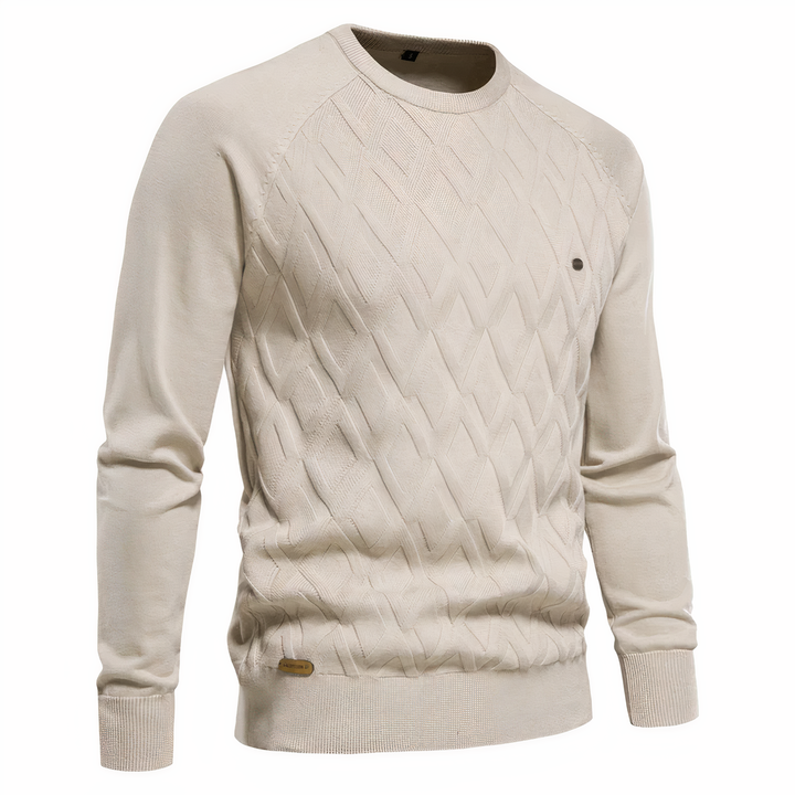 Elegant Diamond Knit Sweater for Men – Comfortable Fit