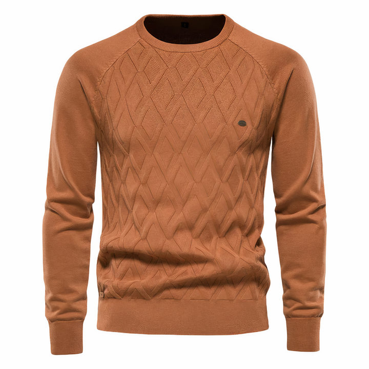 Elegant Diamond Knit Sweater for Men – Comfortable Fit