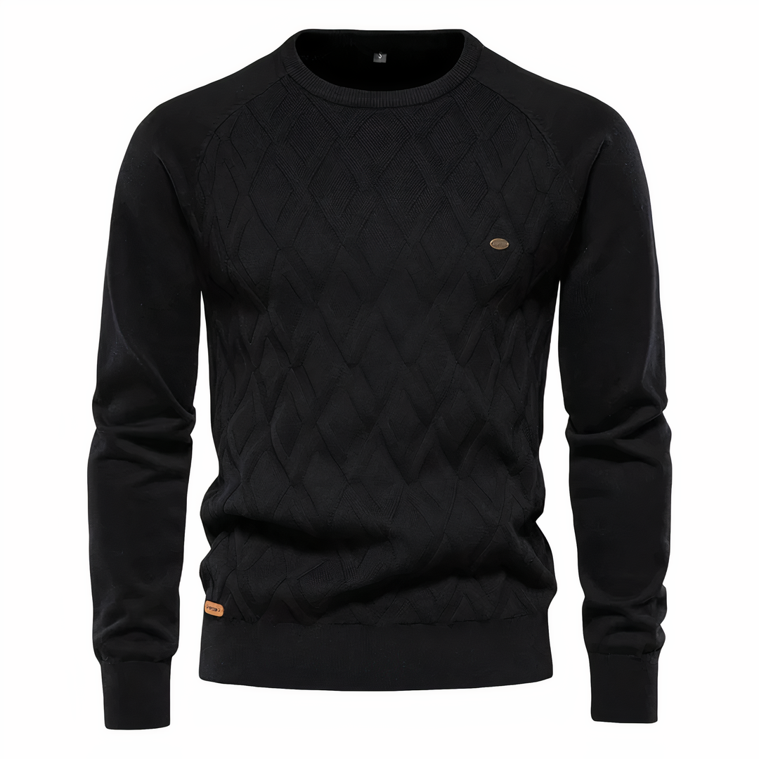 Elegant Diamond Knit Sweater for Men – Comfortable Fit