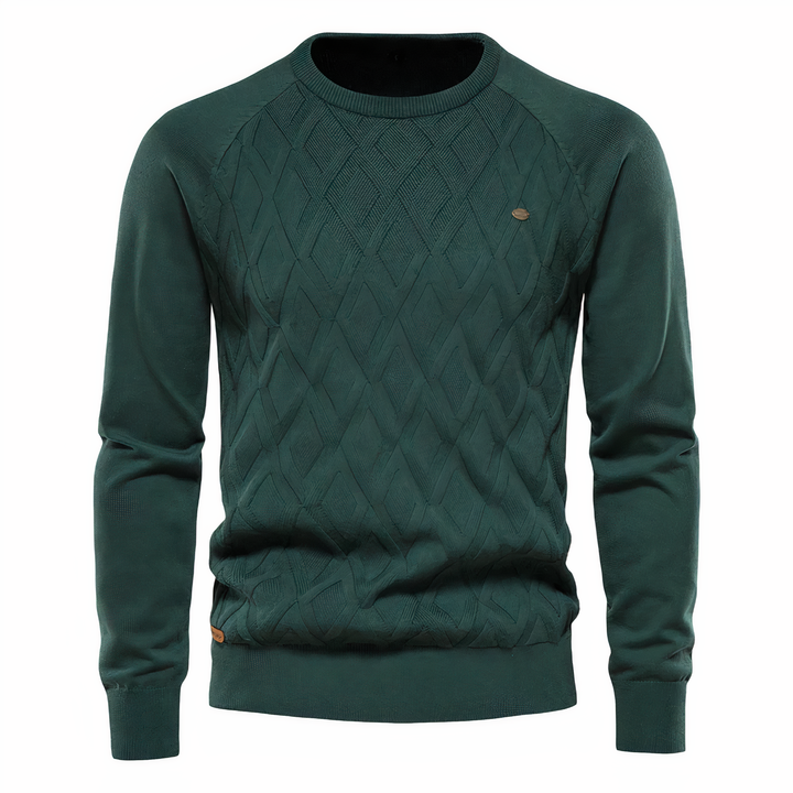 Elegant Diamond Knit Sweater for Men – Comfortable Fit