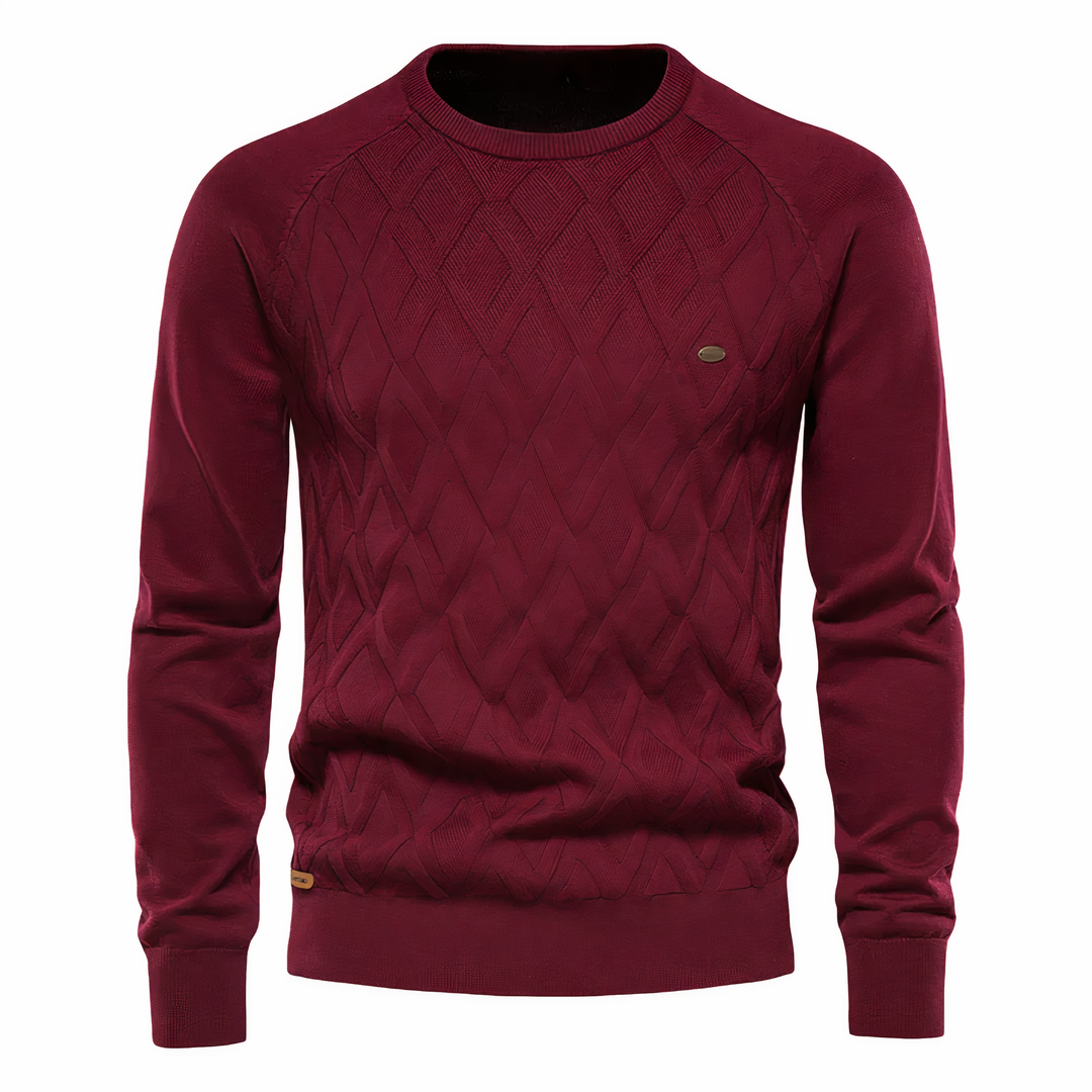 Elegant Diamond Knit Sweater for Men – Comfortable Fit