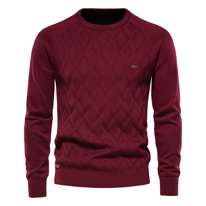 Elegant Diamond Knit Sweater for Men – Comfortable Fit