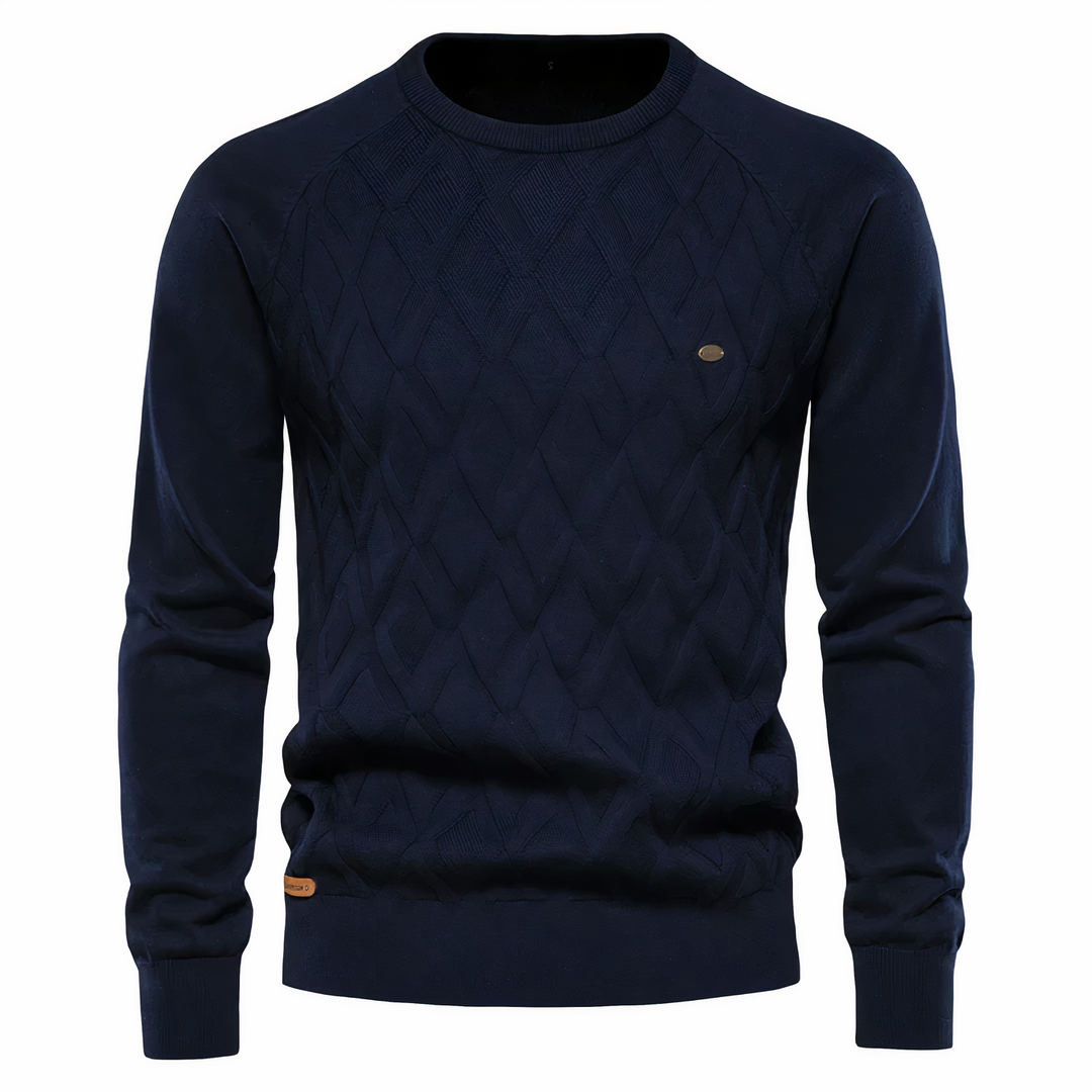 Elegant Diamond Knit Sweater for Men – Comfortable Fit