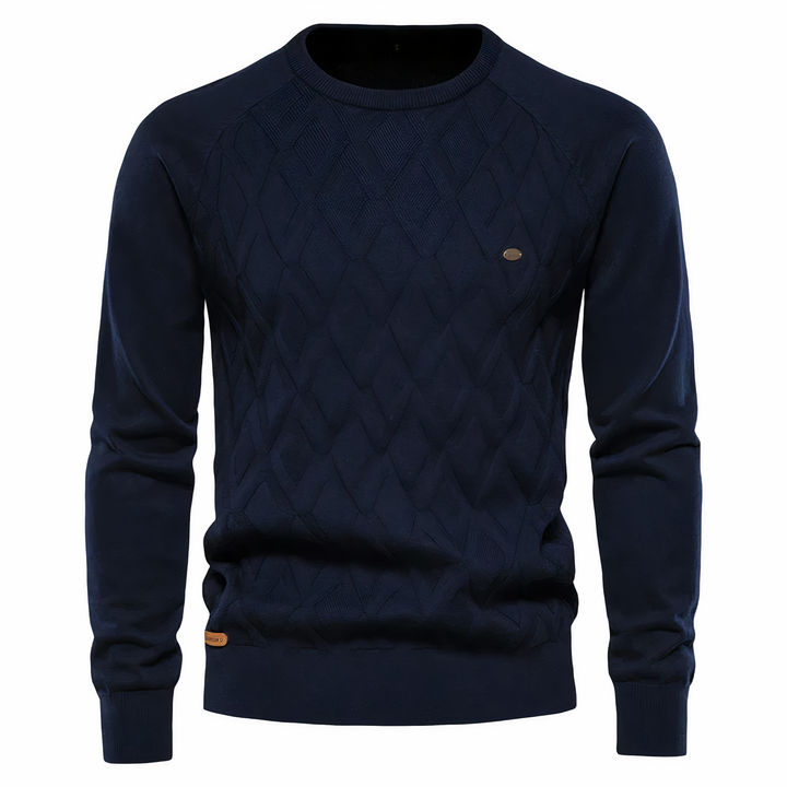 Elegant Diamond Knit Sweater for Men – Comfortable Fit