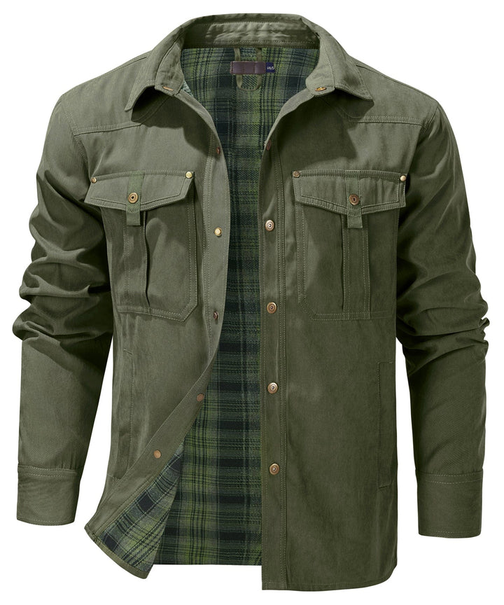 Men's Insulated Flannel Jacket - Durable & Warm Outerwear