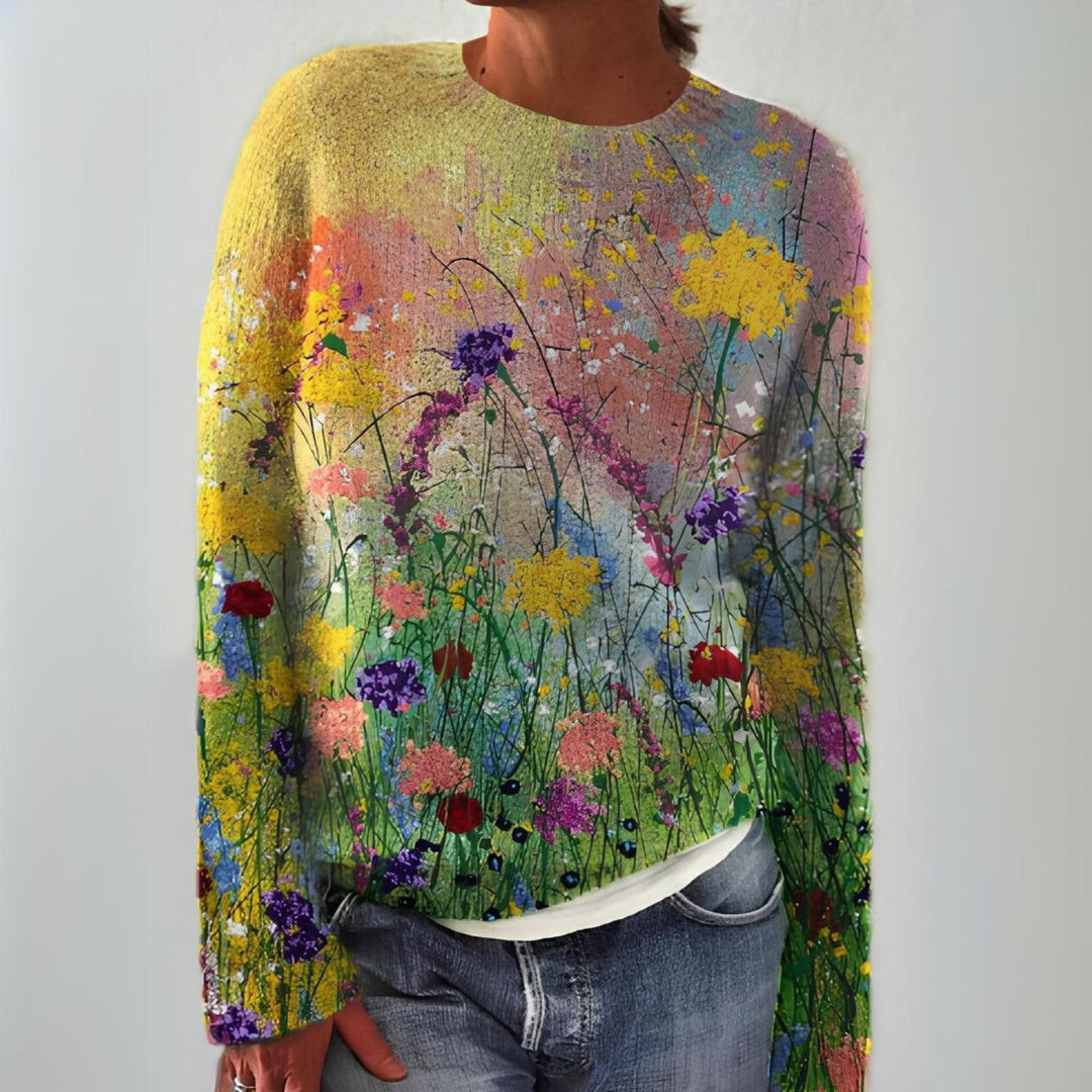 Aurélie - Chic Floral Printed Sweater