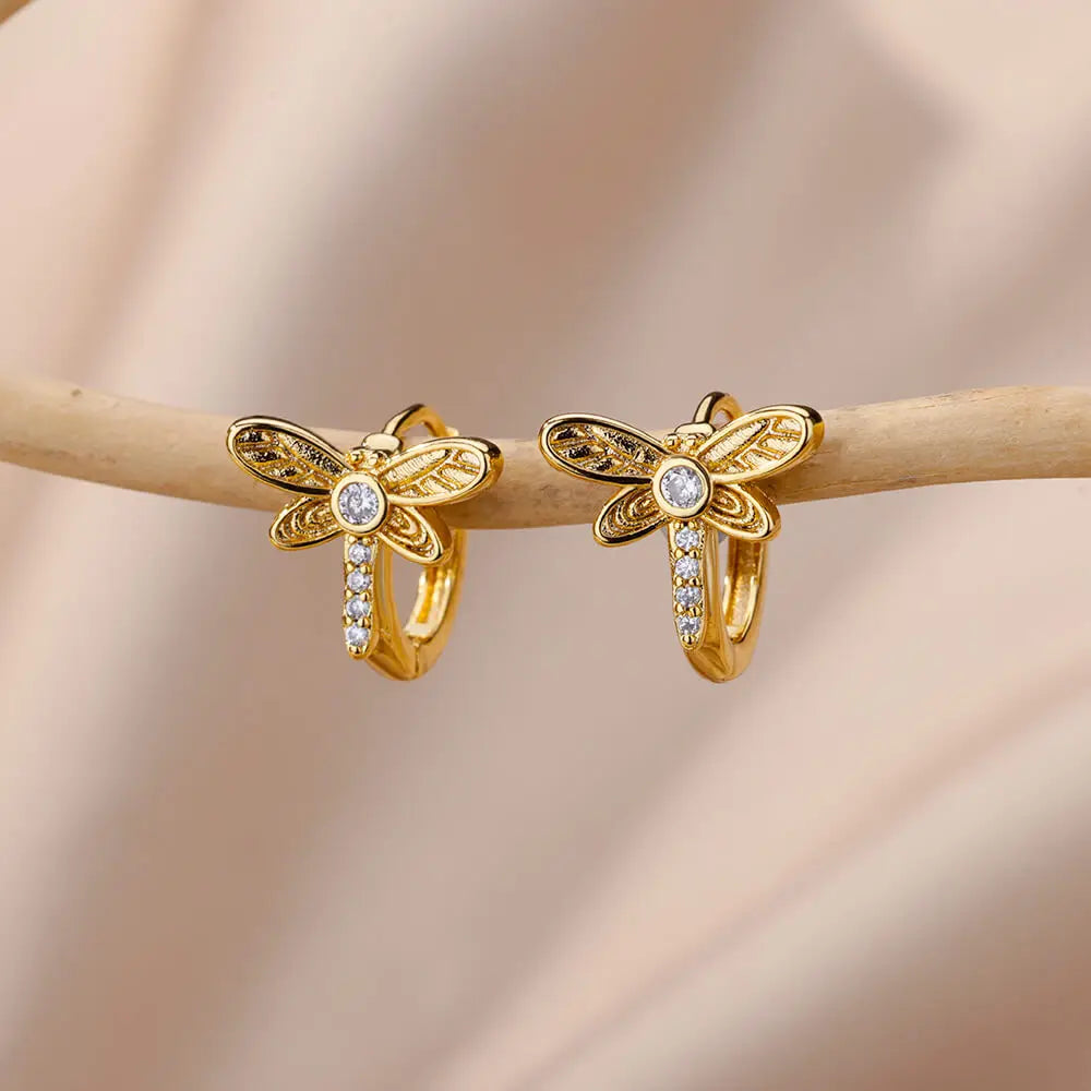 Crystal Animal Hoop Earrings, view 7 - Elena Harper