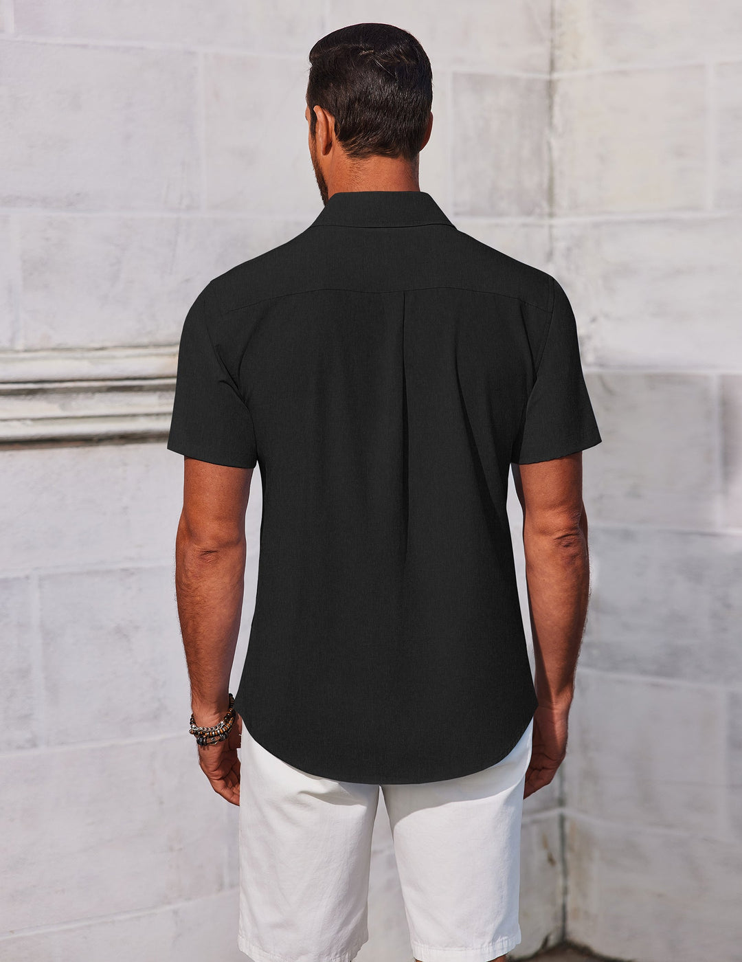 Men's Slim Fit Shirt – Short Sleeves, Suitable for Casual Summer Use