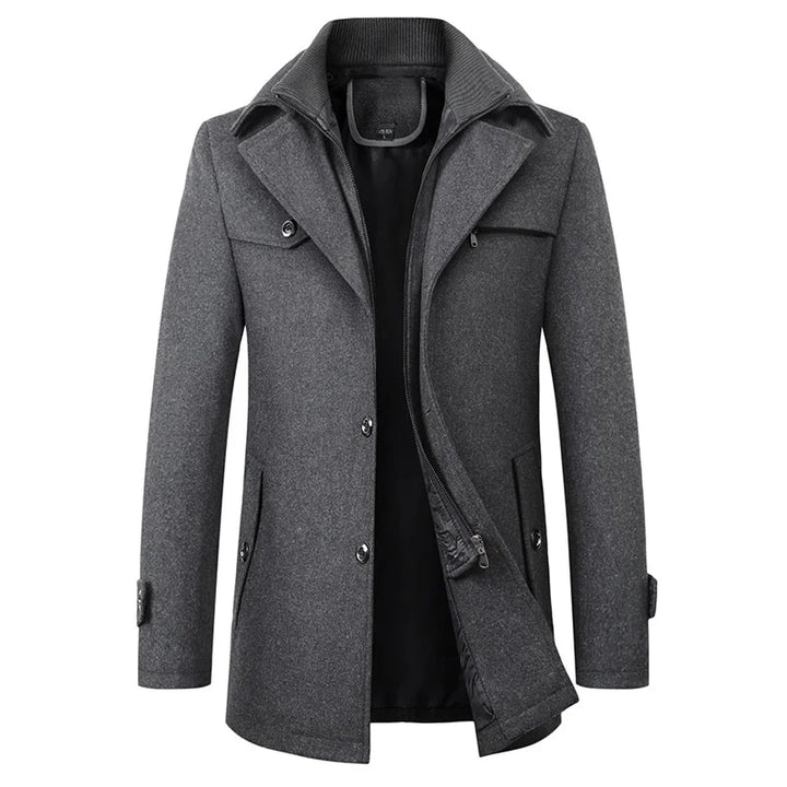 Premium Waterproof Men's Coat – Elegant Structured Winter Jacket