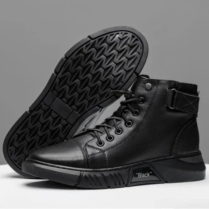 Elegant Black Leather Boots for Men