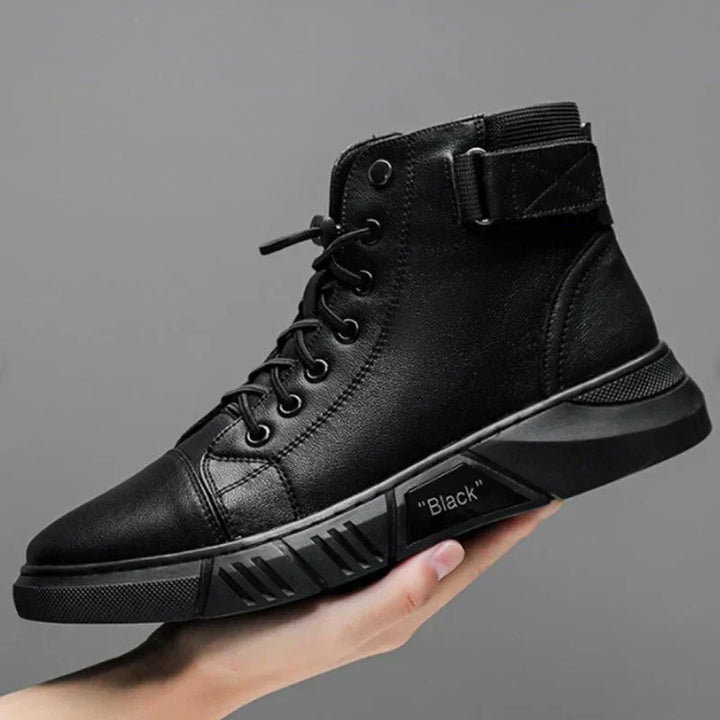 Elegant Black Leather Boots for Men