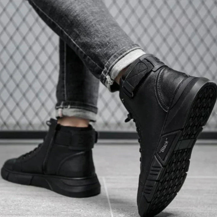 Elegant Black Leather Boots for Men