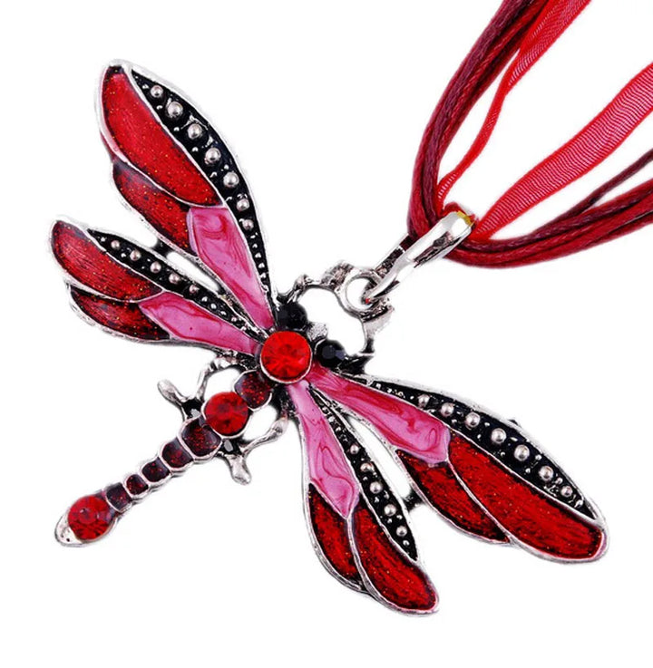 Crystal Dragonfly Pendant Necklace - Elena Harper