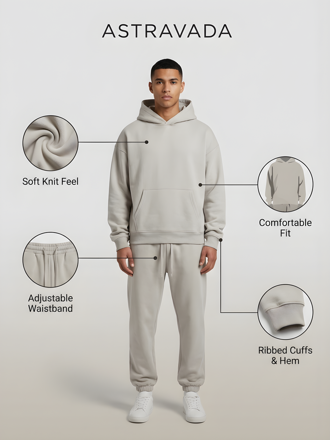 HARRINGTON OXFORD | OVERSIZED HOODIE JOGGER SET FOR MEN