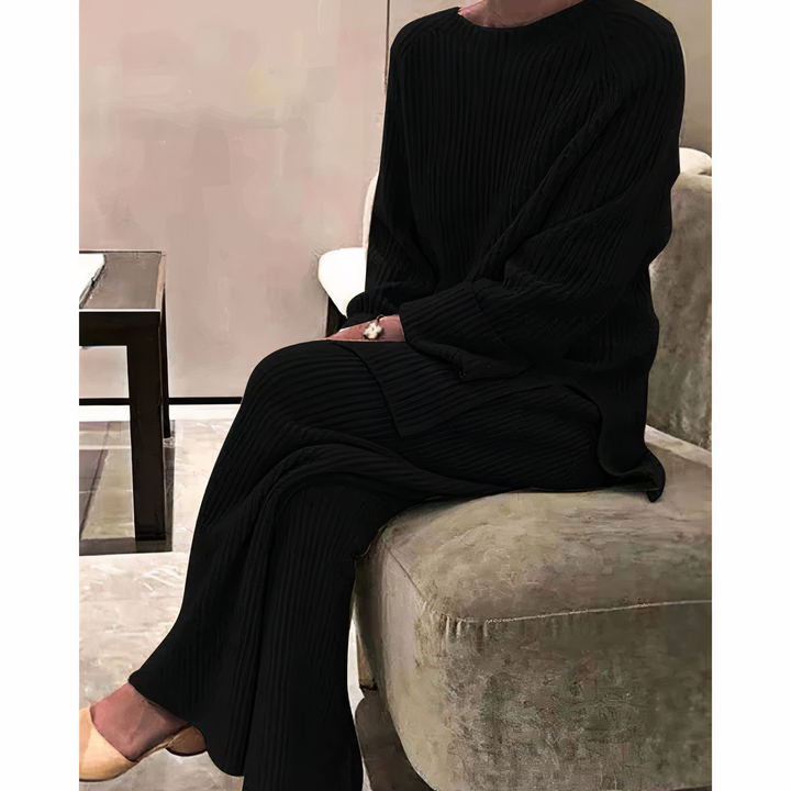 Samantha - Trendy Sweater and Knitted Pants Set