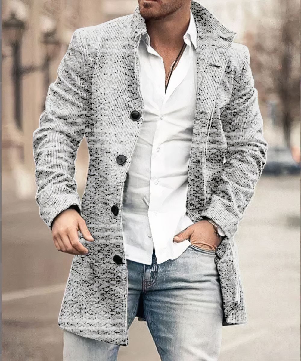 LAURENT MONACO | CLASSIC BUTTONED TRENCH COAT FOR MEN