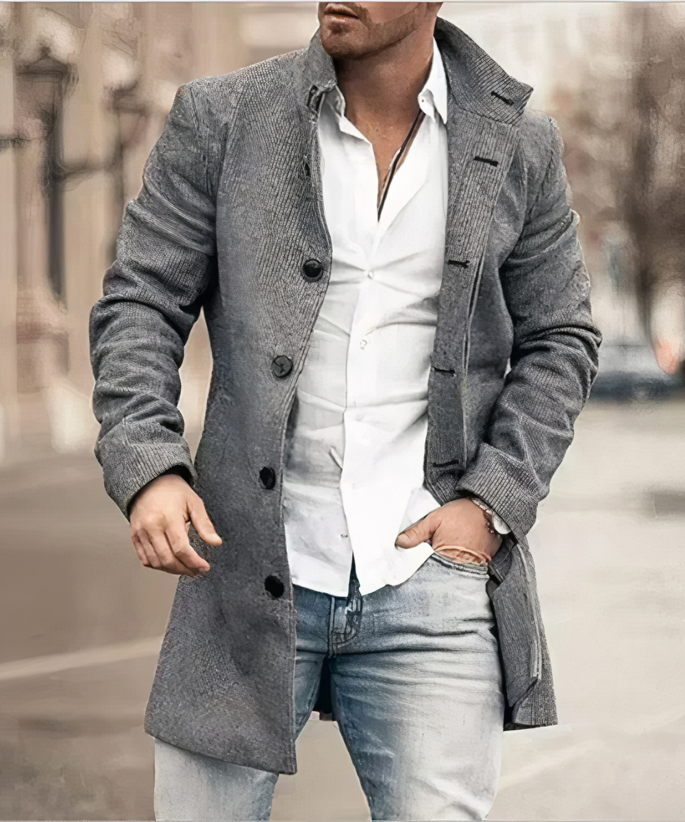 LAURENT MONACO | CLASSIC BUTTONED TRENCH COAT FOR MEN