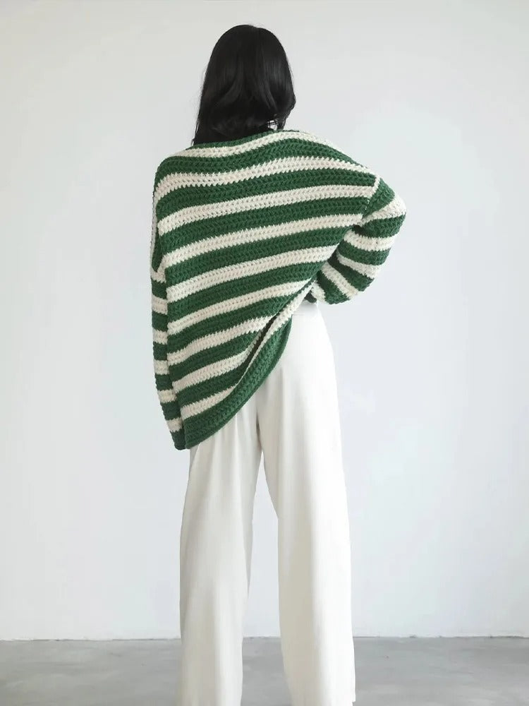 Aaliyah - Striped Pullover Sweater