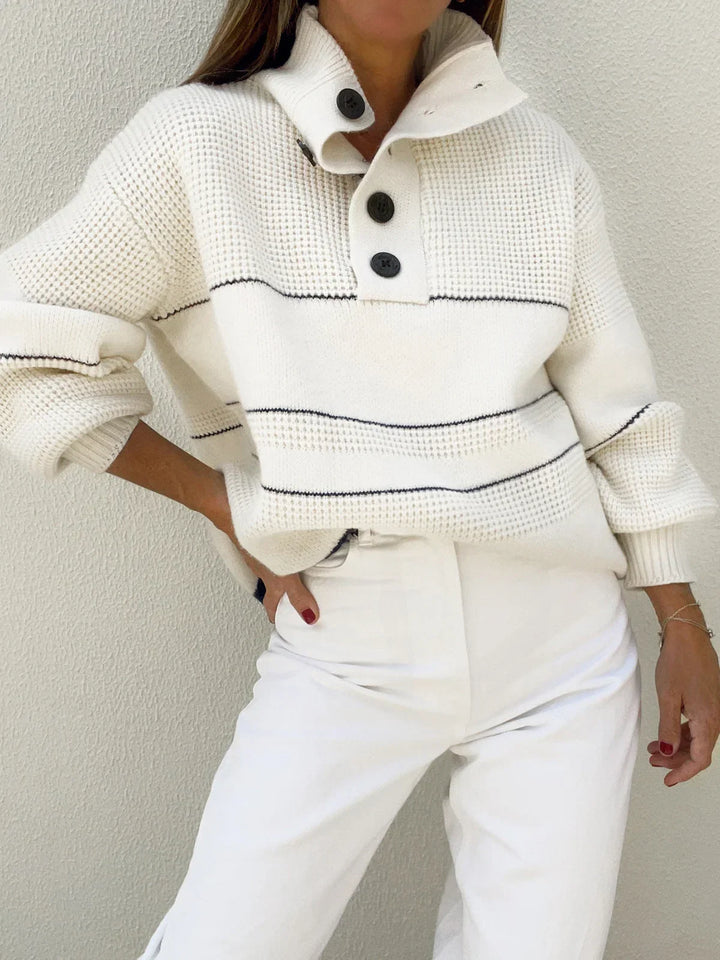 Abigail - Women's Knit Sweater with Button Placket