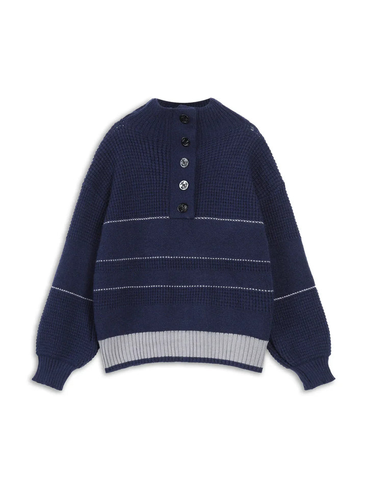 Abigail - Women's Knit Sweater with Button Placket