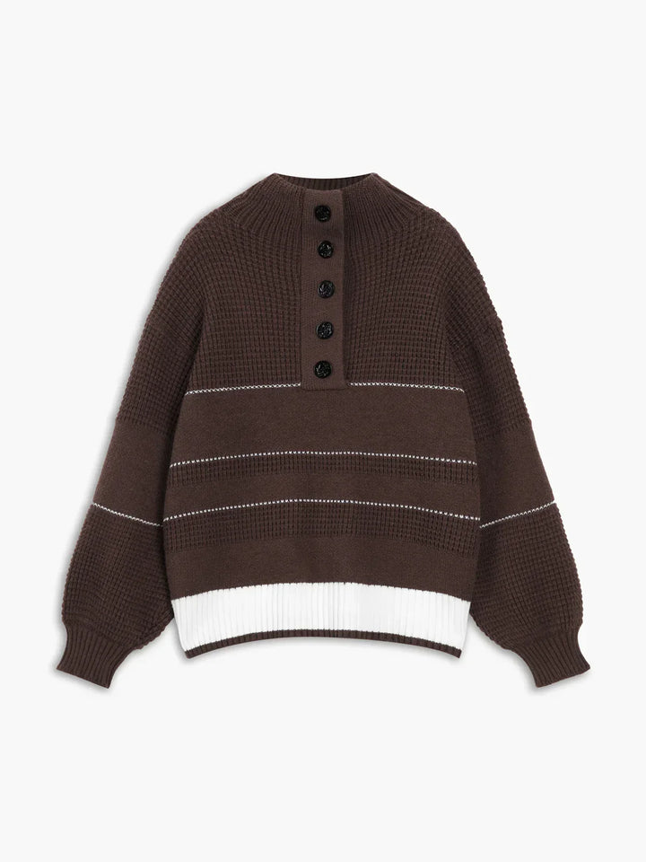 Abigail - Women's Knit Sweater with Button Placket